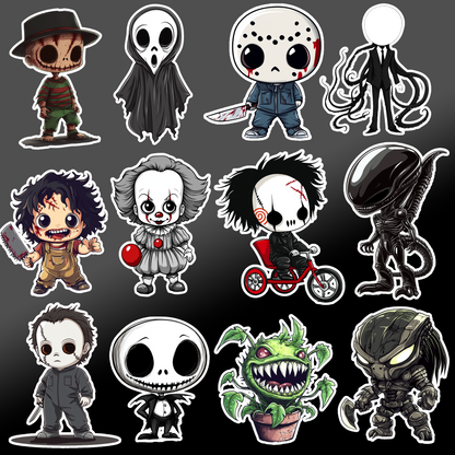 HORROR CHIBI STICKER (GLOSSY OR HOLOGRAPHIC)