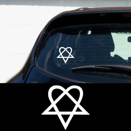 Heartagram 5" Metal Vinyl Car Multipurpose Decal