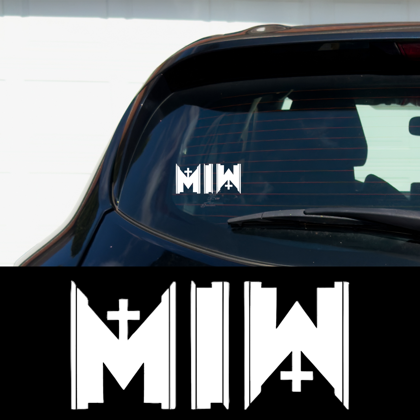 MIW CROSS Metal Vinyl Car Multipurpose Decal