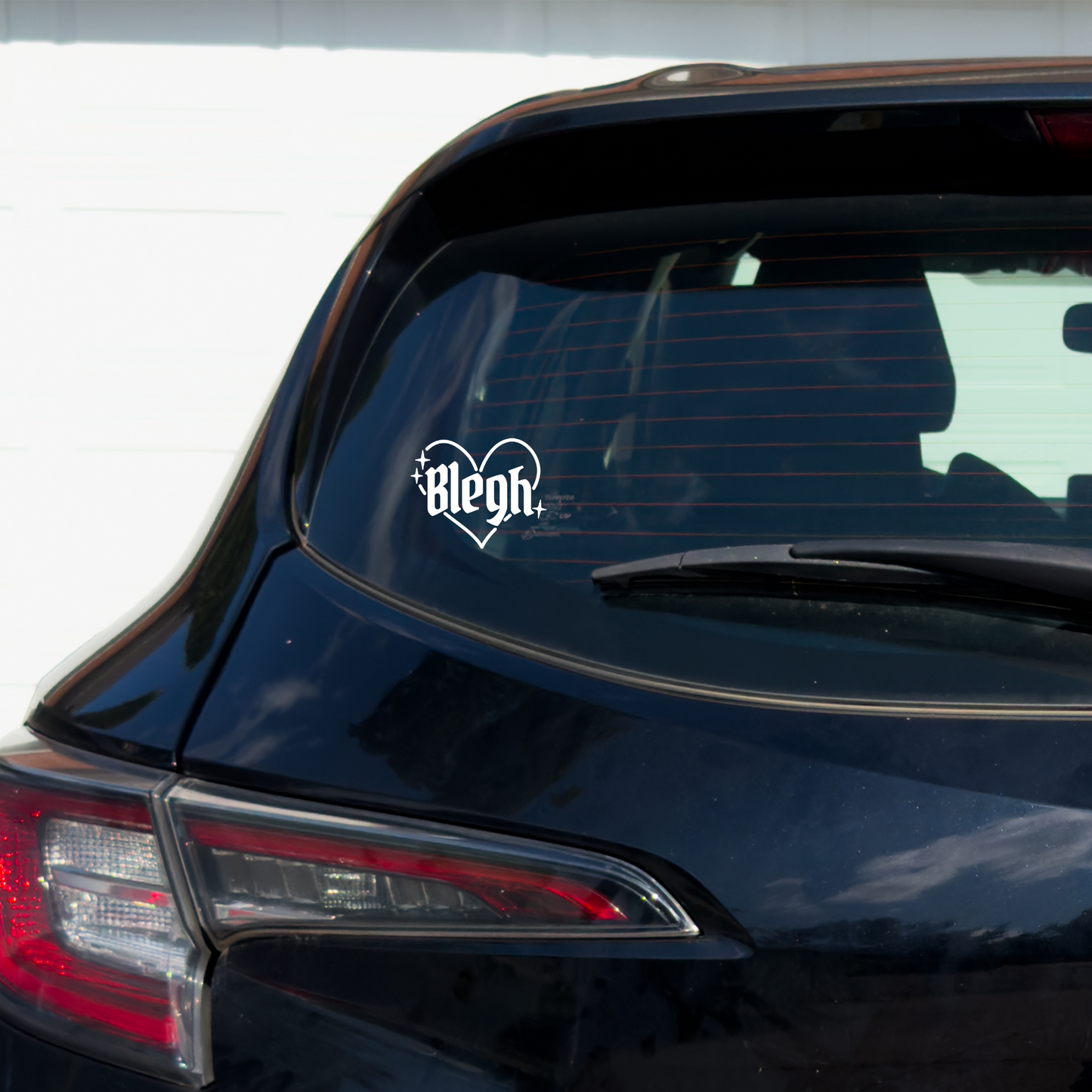 Heart BLEGH Metal Vinyl Car Multipurpose Decal