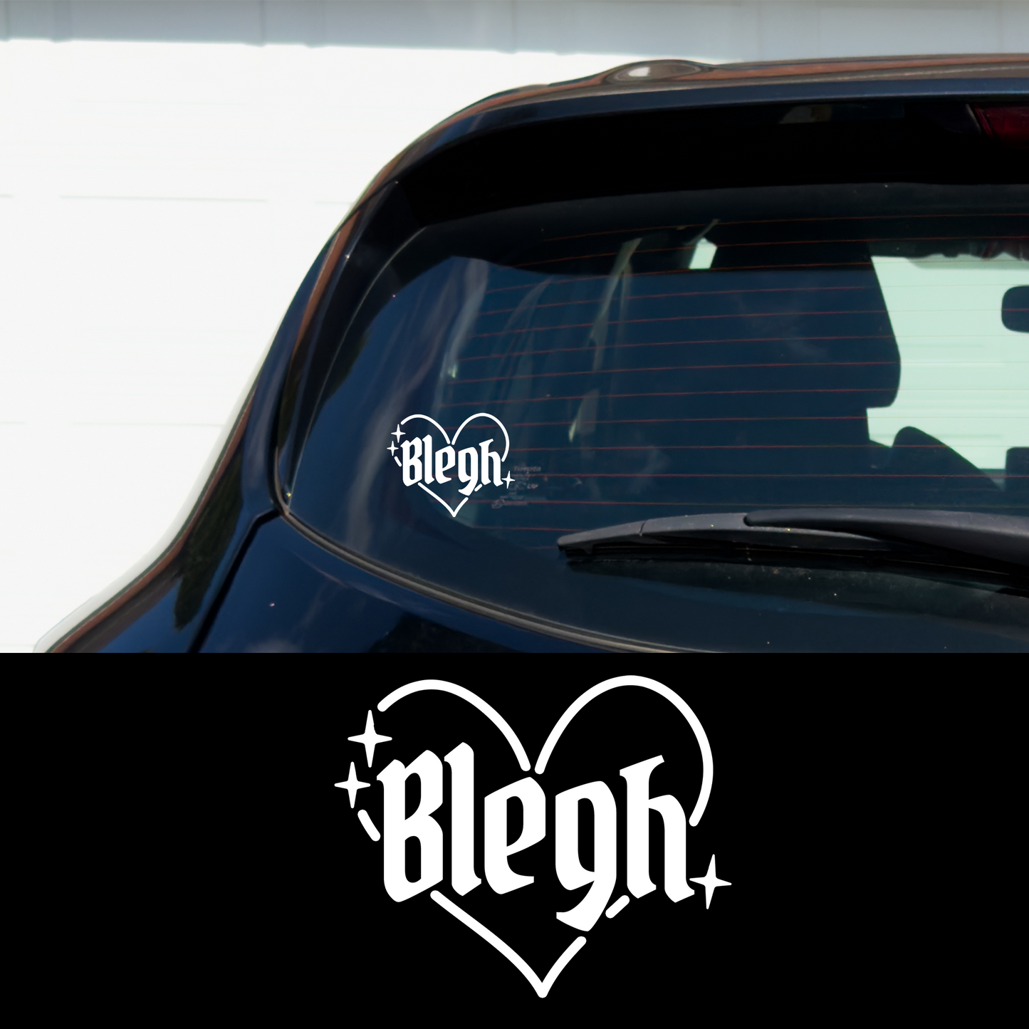 Heart BLEGH Metal Vinyl Car Multipurpose Decal