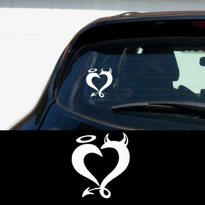 Angel Devil Heart 5" Vinyl Car Multipurpose Decal