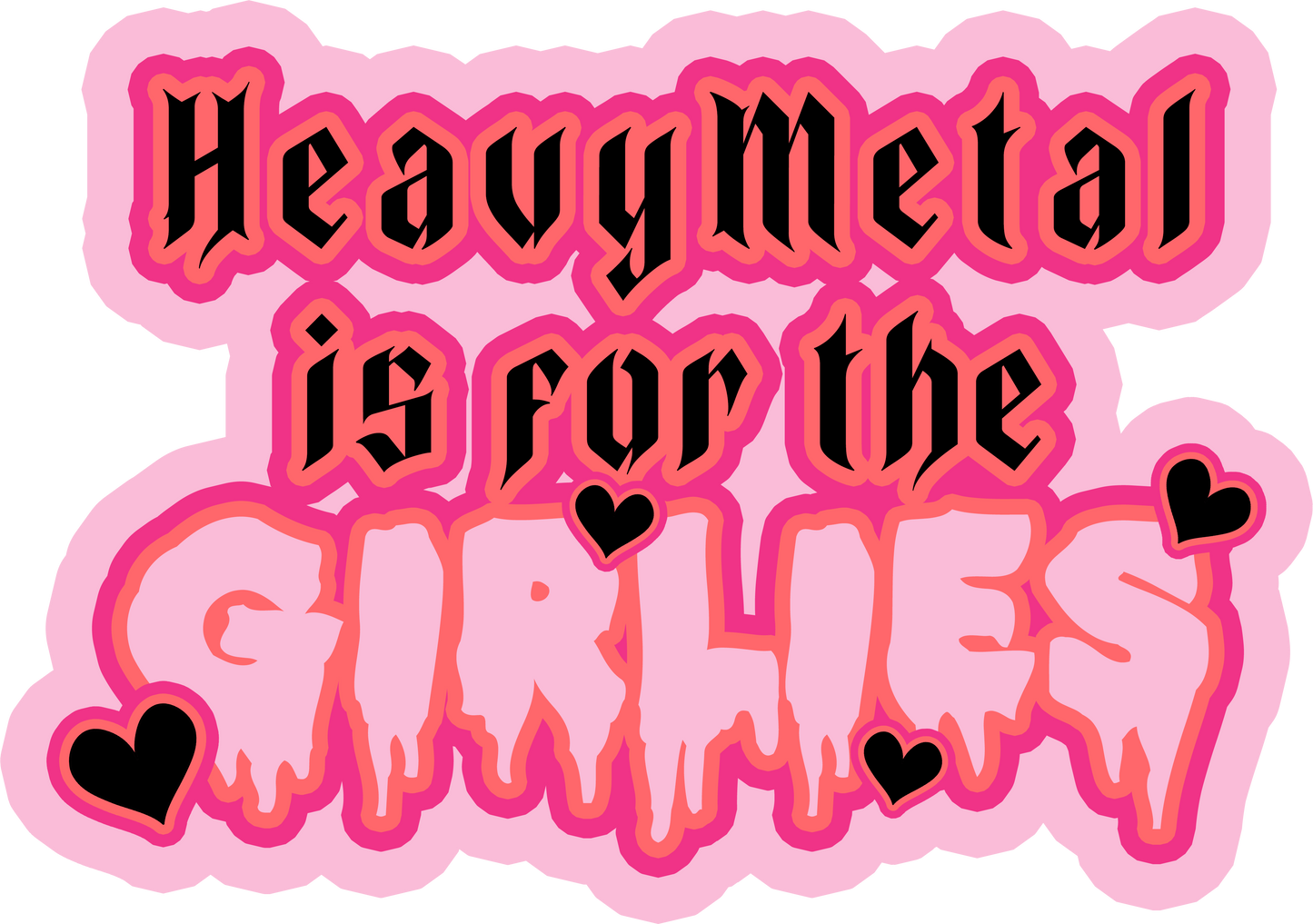 Metalhead Girly Cute Metal Rocker Music Lover Vinyl Durable Stickers  Bleghs Your Heart Mosh Pit Doc Martens Blegh Heavy Metal Girlies