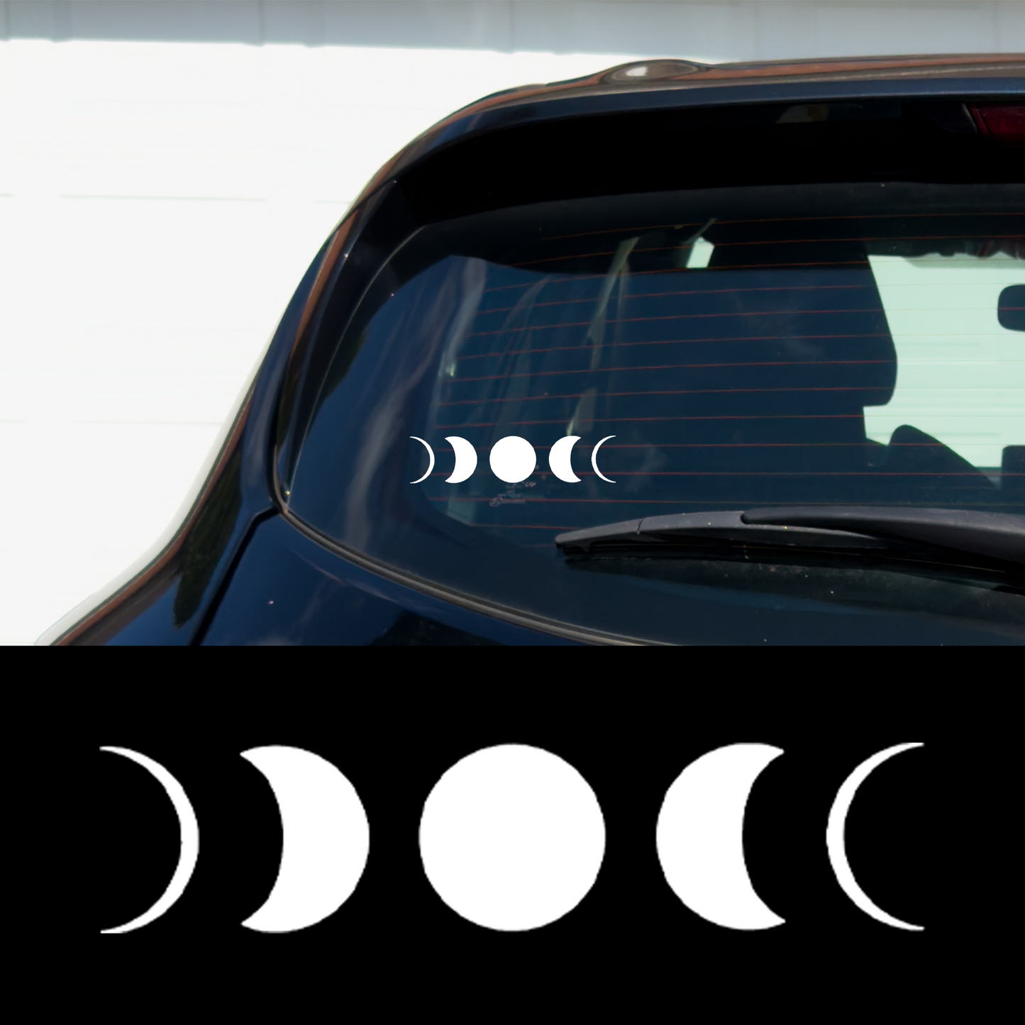 Moon Phases, Witchy Metal Vinyl Car Multipurpose Decal