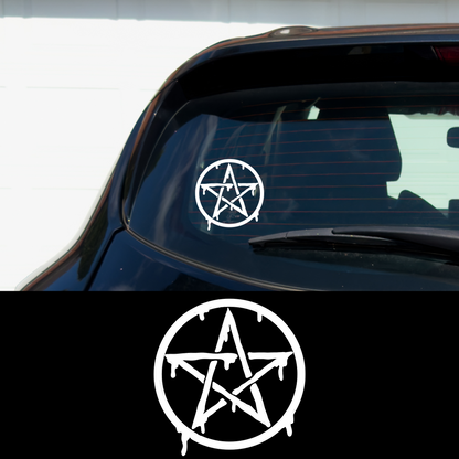 Dripping Pentagram 5" Vinyl Car Multipurpose Decal