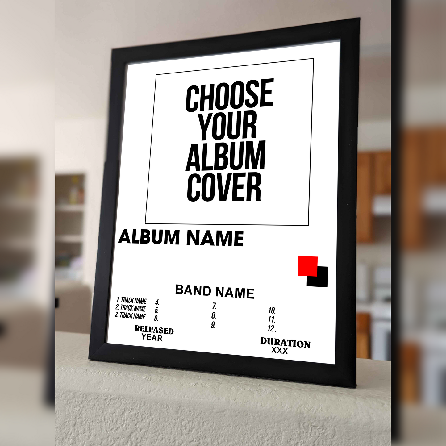 Custom 8.5" x 11" Album Cover Poster With Or Without Black Frame