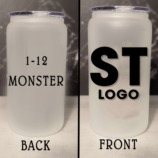 MONSTER FROSTED CAN MASON JAR CUP