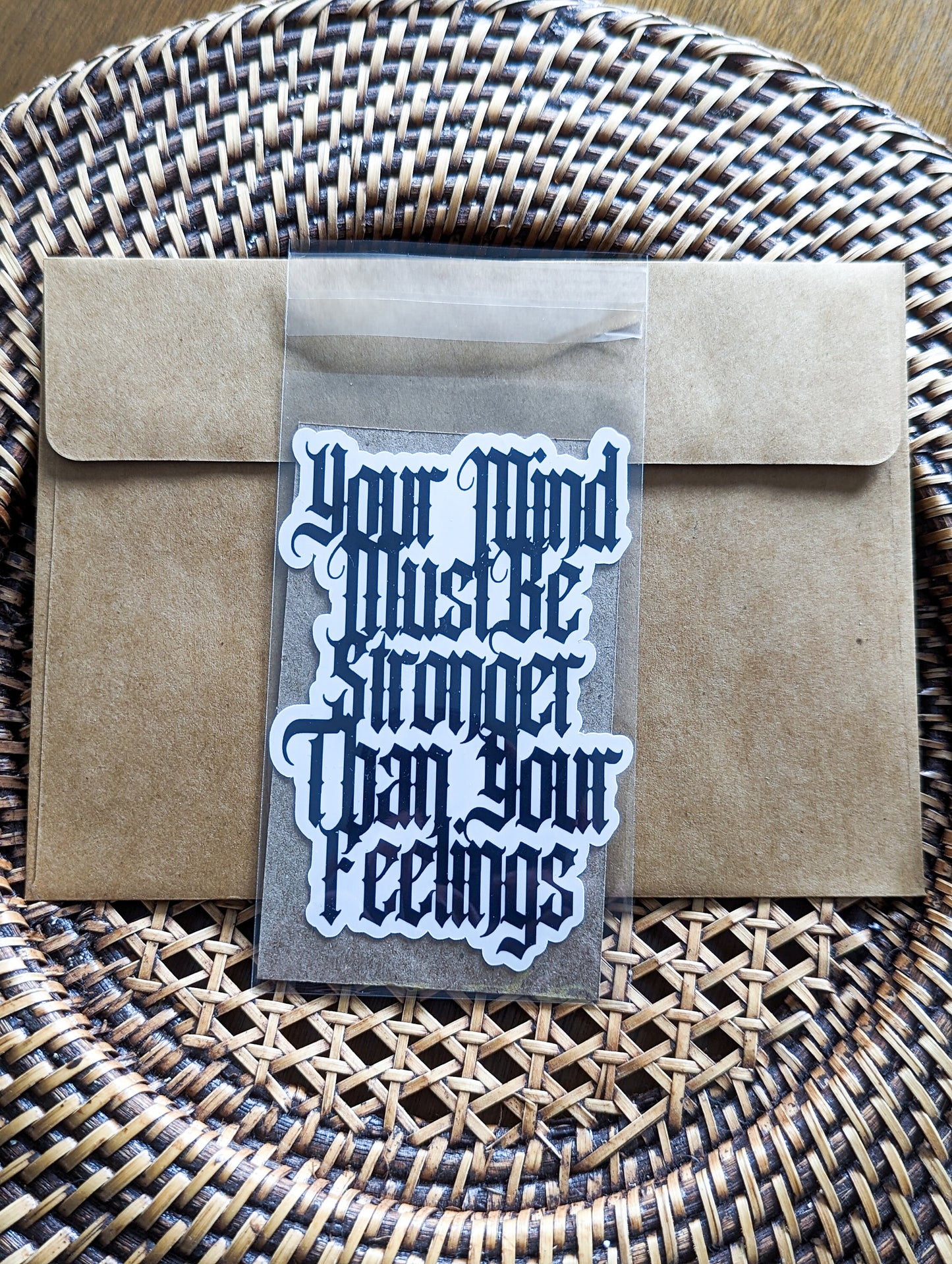 Your Mind Must Be Stronger Than Your Feelings Inspirational Stickers Motivation Mind Over Matter Mindfulness Glossy Durable Sticker