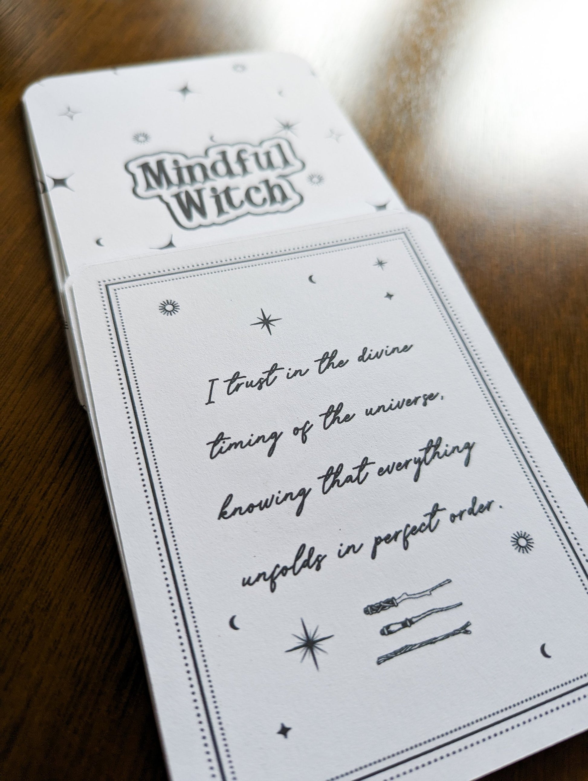 Mindful Witch 20 Mindful Affirmation Cards Wiccan Pagan Witchcraft Oracle Deck Tarot Celestial Spiritual Aesthetic