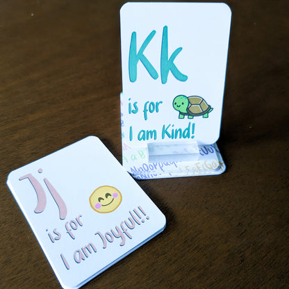 Children's Kids Affirmation A-Z Alphabet Card Deck Daily Motivational Self-Development Empowerment Positivity Mindfulness Cards for Kids